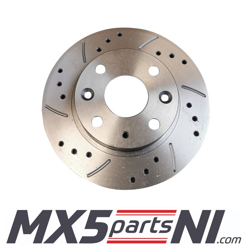 MTEC Front Drilled And Grooved Brake Discs MX5 MK1 1.6
